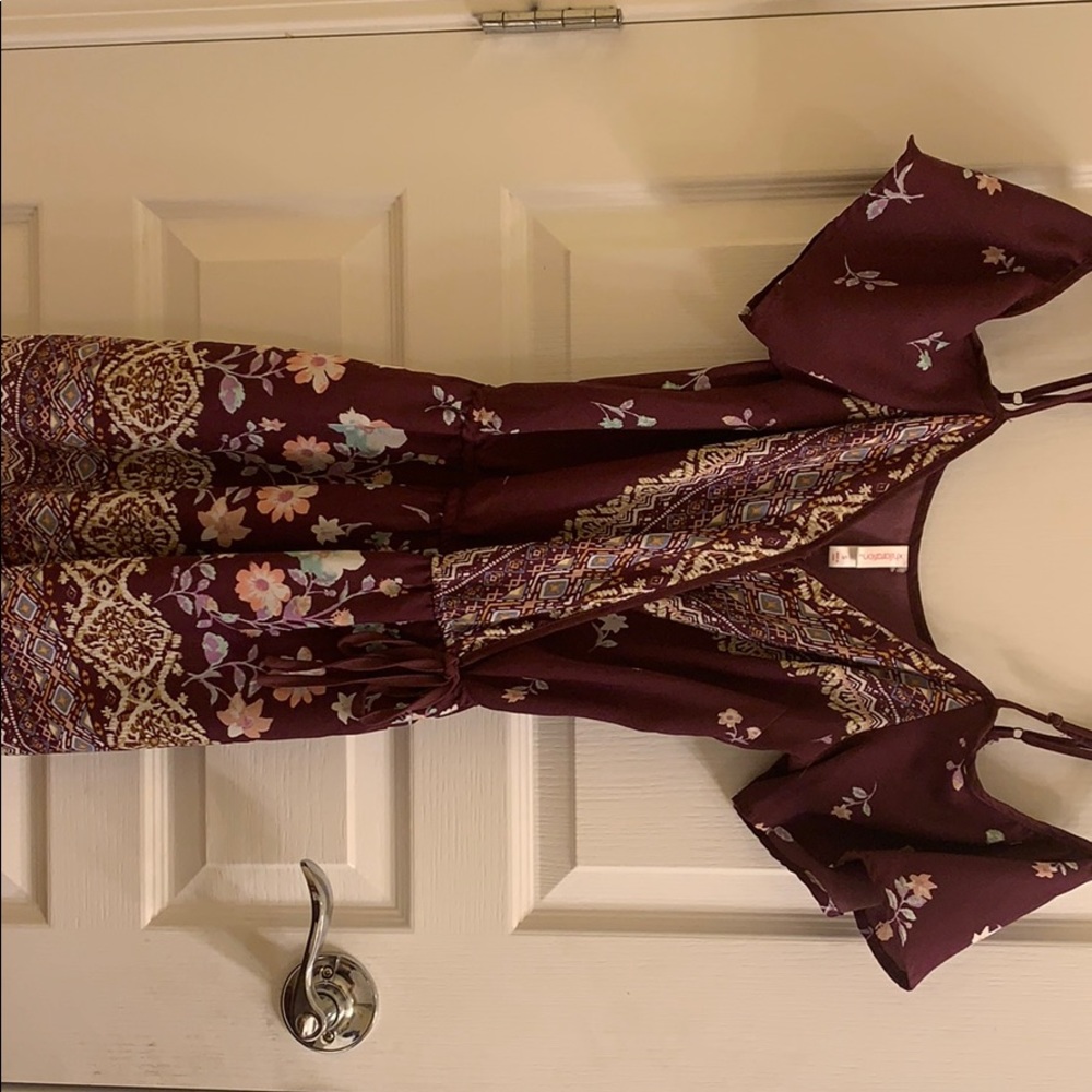 Purple off the shoulder romper